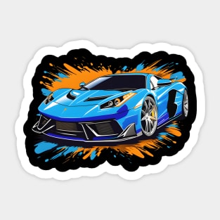 The Blue Sportscar Sticker